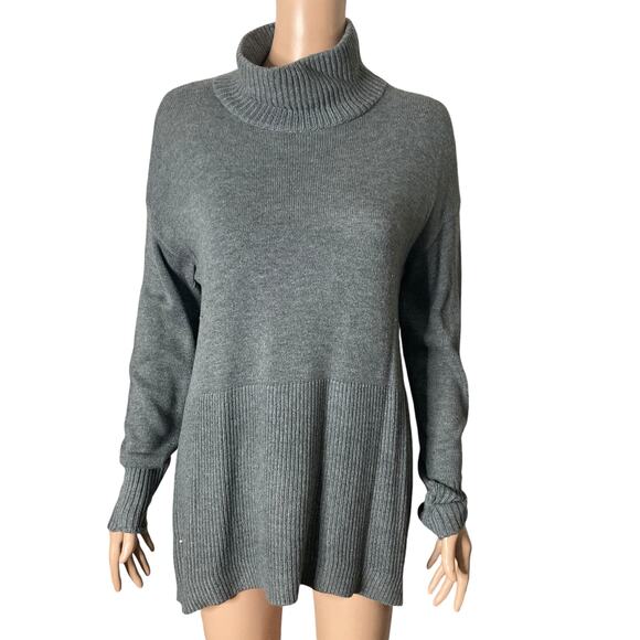 Loft Lounge Sweater Womens Medium Ribbed Womens Gray Size Medium - Picture 2 of 13